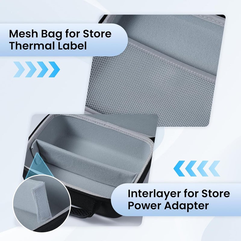 LabelCreate EVA Hard Case- Compatible with Phomemo 241BT Label Printer, Waterproof Storage Bag Fitting for Bluetooth Thermal Label Printer, Shockproof, Black (Only Case) - Image 5